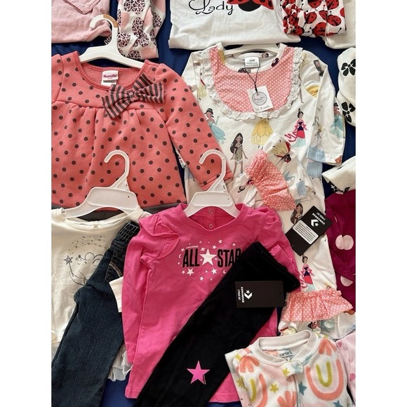 Huge Lot Baby Girls Clothes 12 18 24 Months NEW &EC Dress Outfits Carters Sets M - Picture 2 of 11